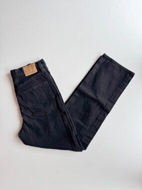 Aritzia DENIM FORUM Bonet High Rise Loose Black Rip Straight Leg Jeans, Size 26